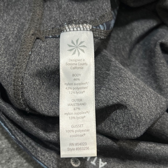 Athleta Charcoal Splits Revelation Capri Legging Contrasting Panels Size Small - Picture 10 of 15